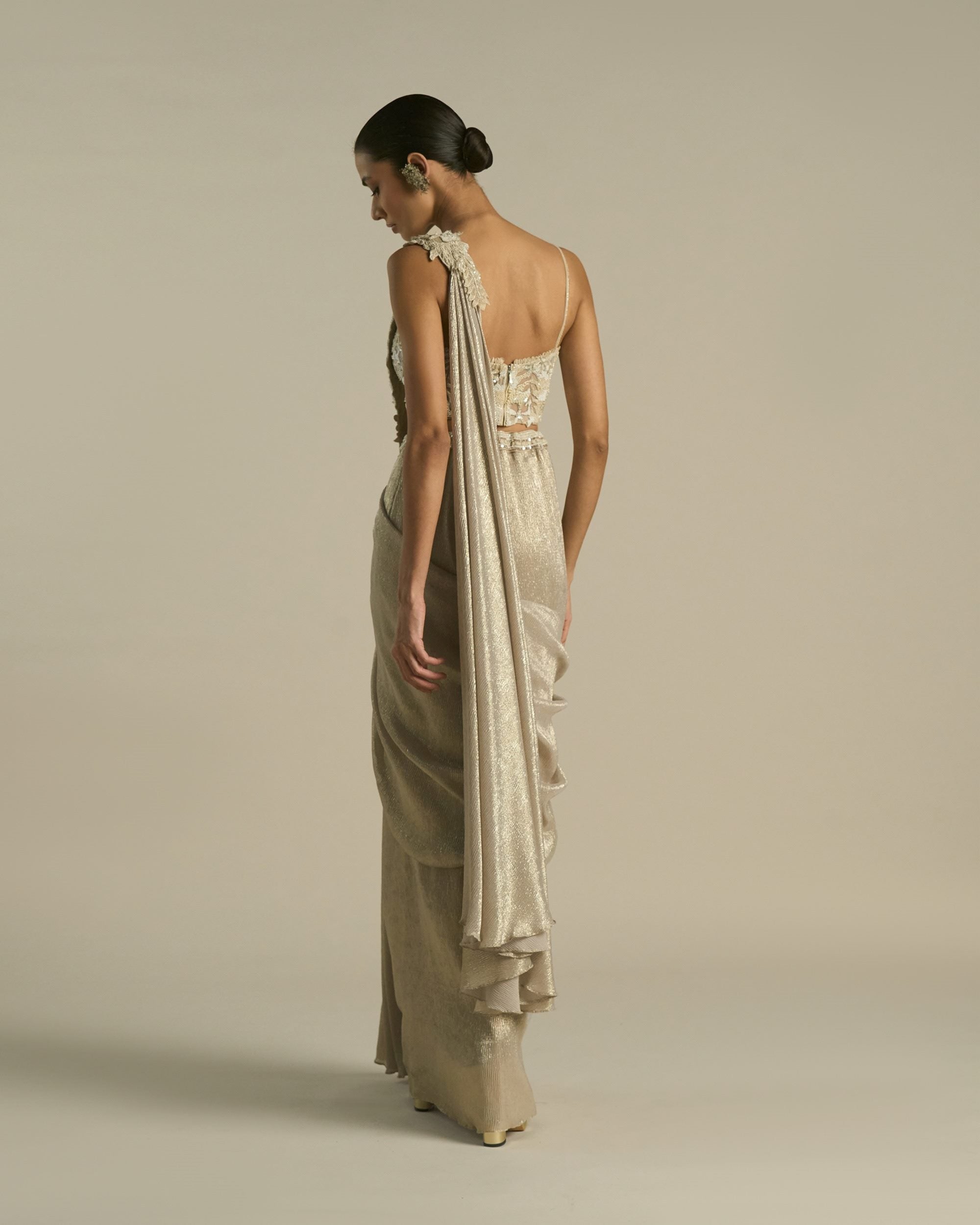 Island Floral Stitched Saree