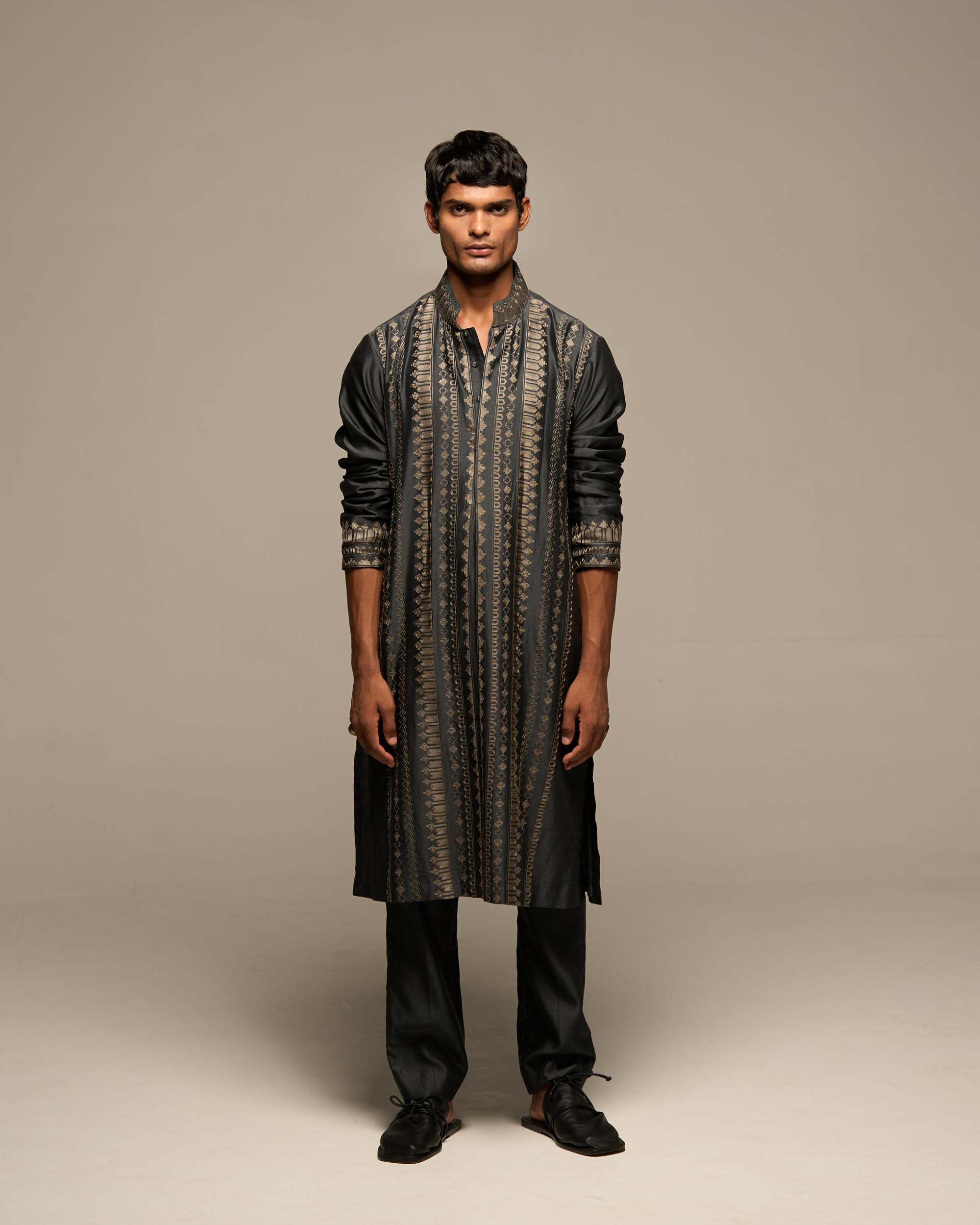 Jamdani Border Kurta Set