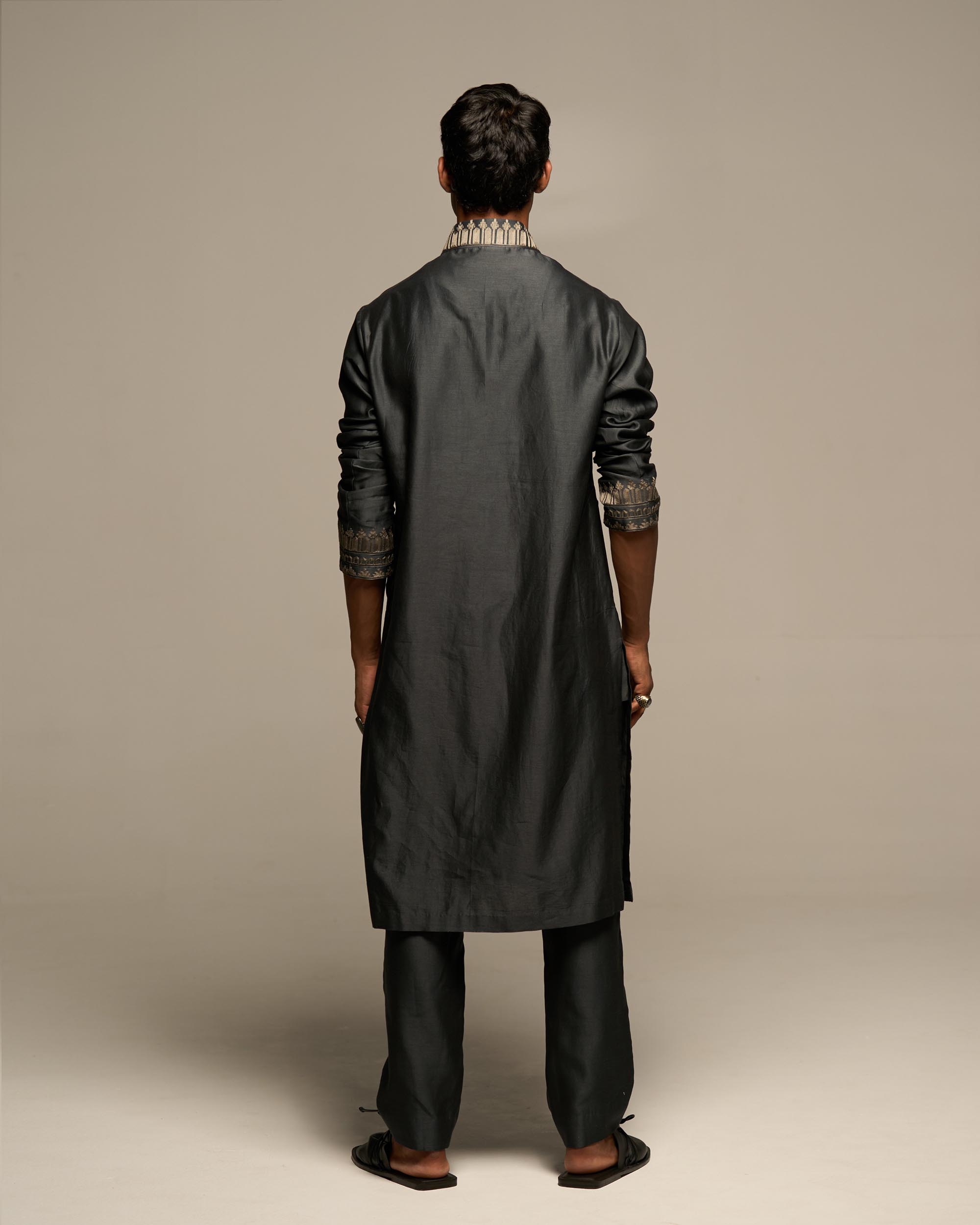 Jamdani Border Kurta Set