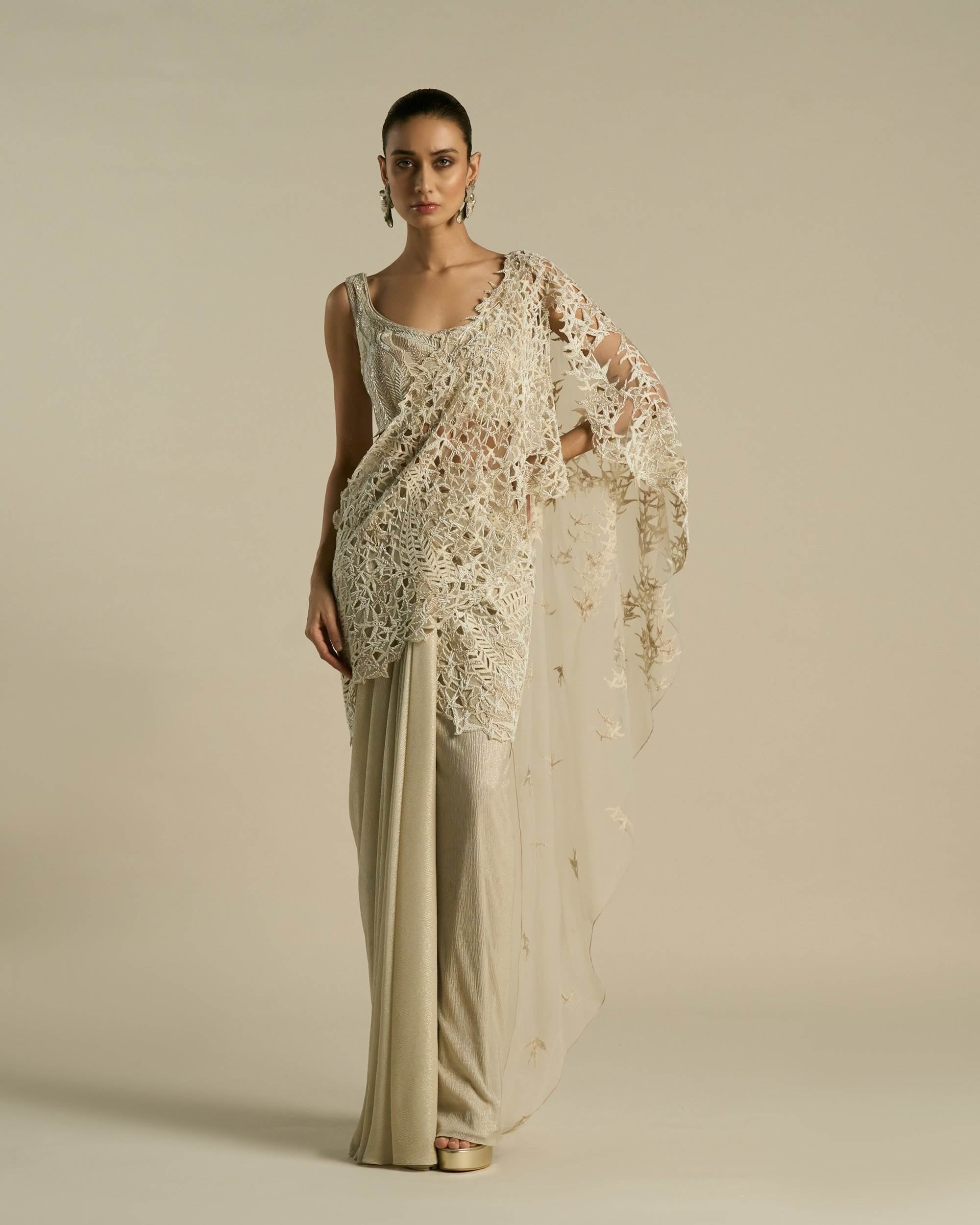 Swarm Bird Pre-Draped Saree