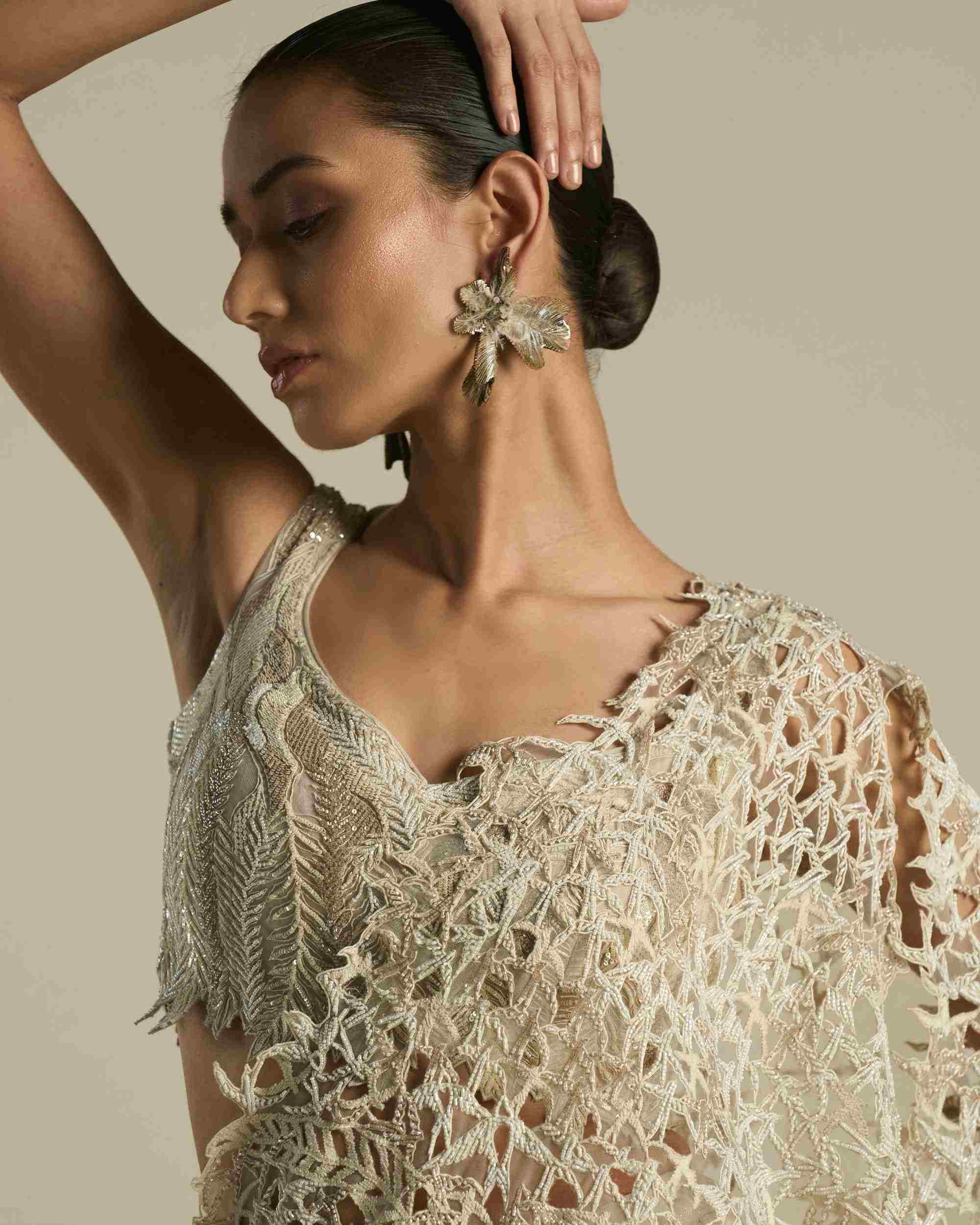 Swarm Bird Pre-Draped Saree