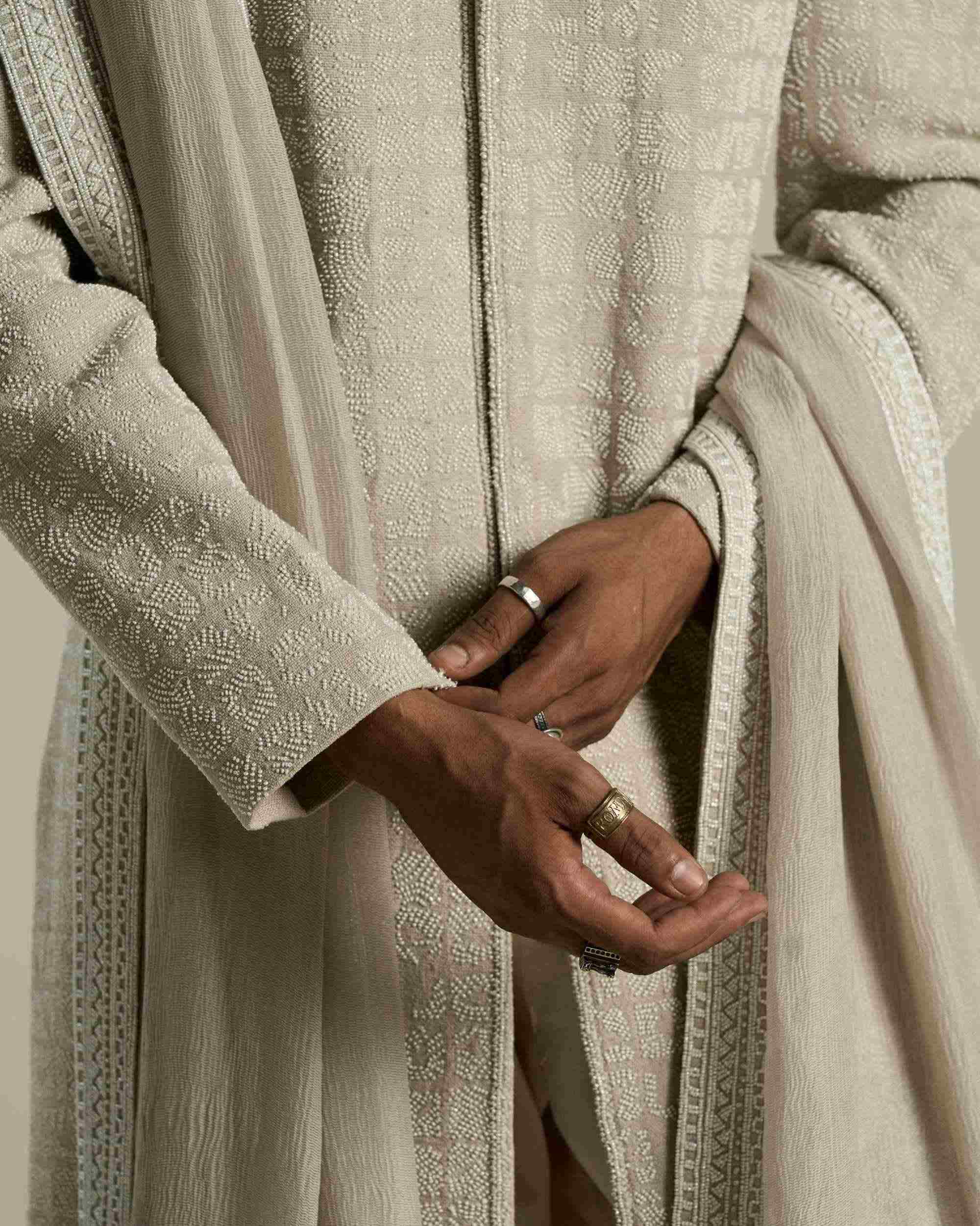 Ruin Grid Sherwani Set