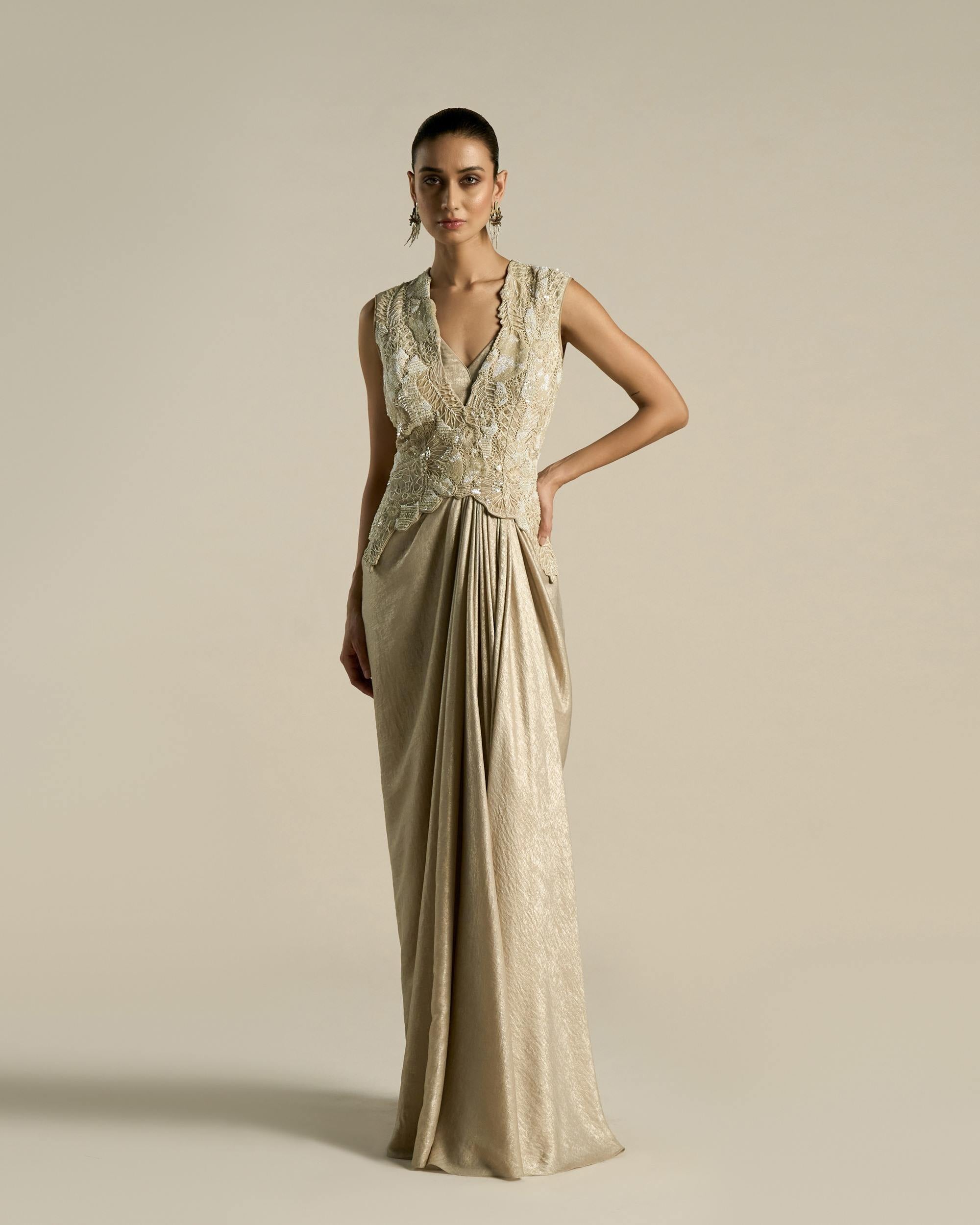 Floral Rug Island Drape Dress