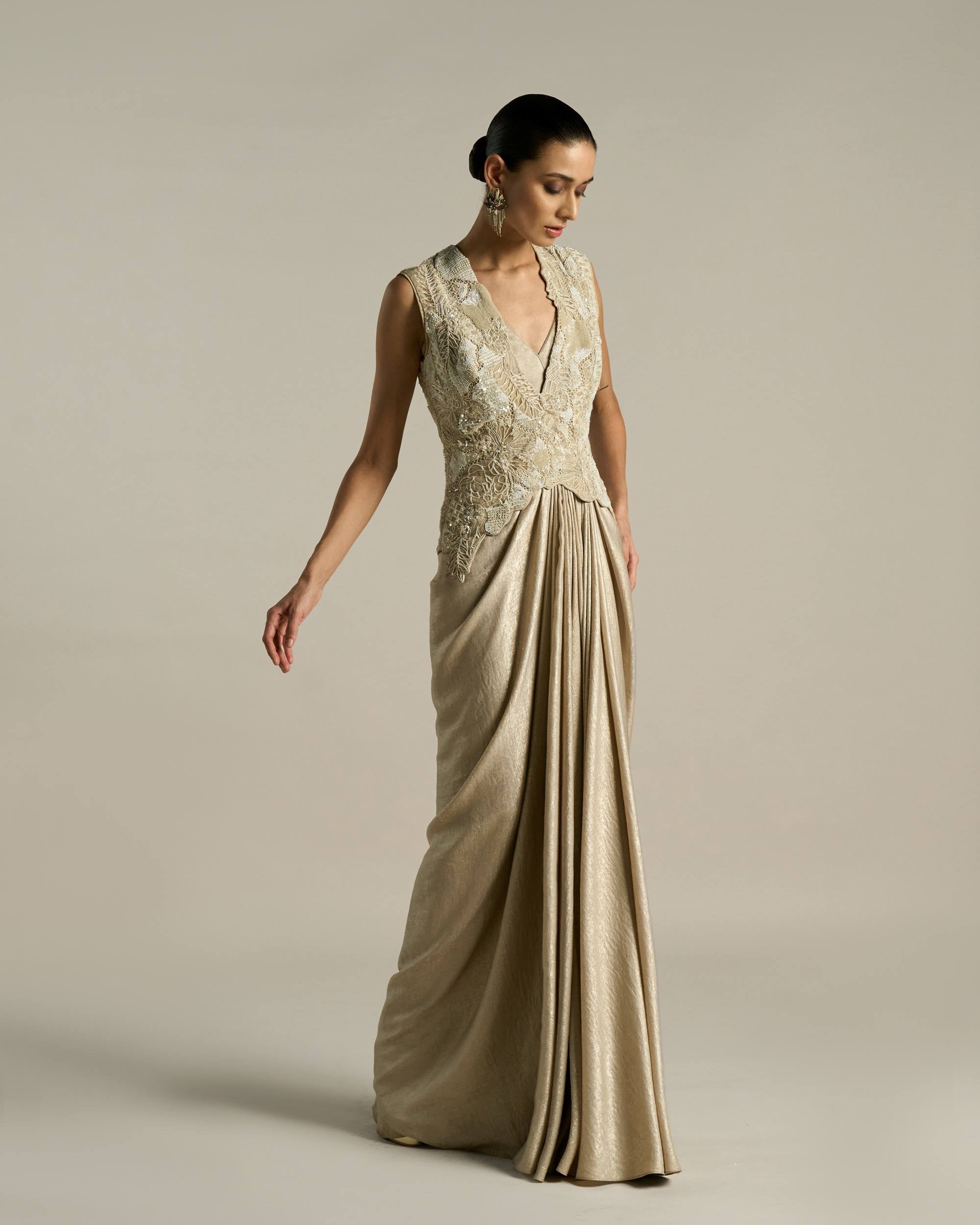 Floral Rug Island Drape Dress