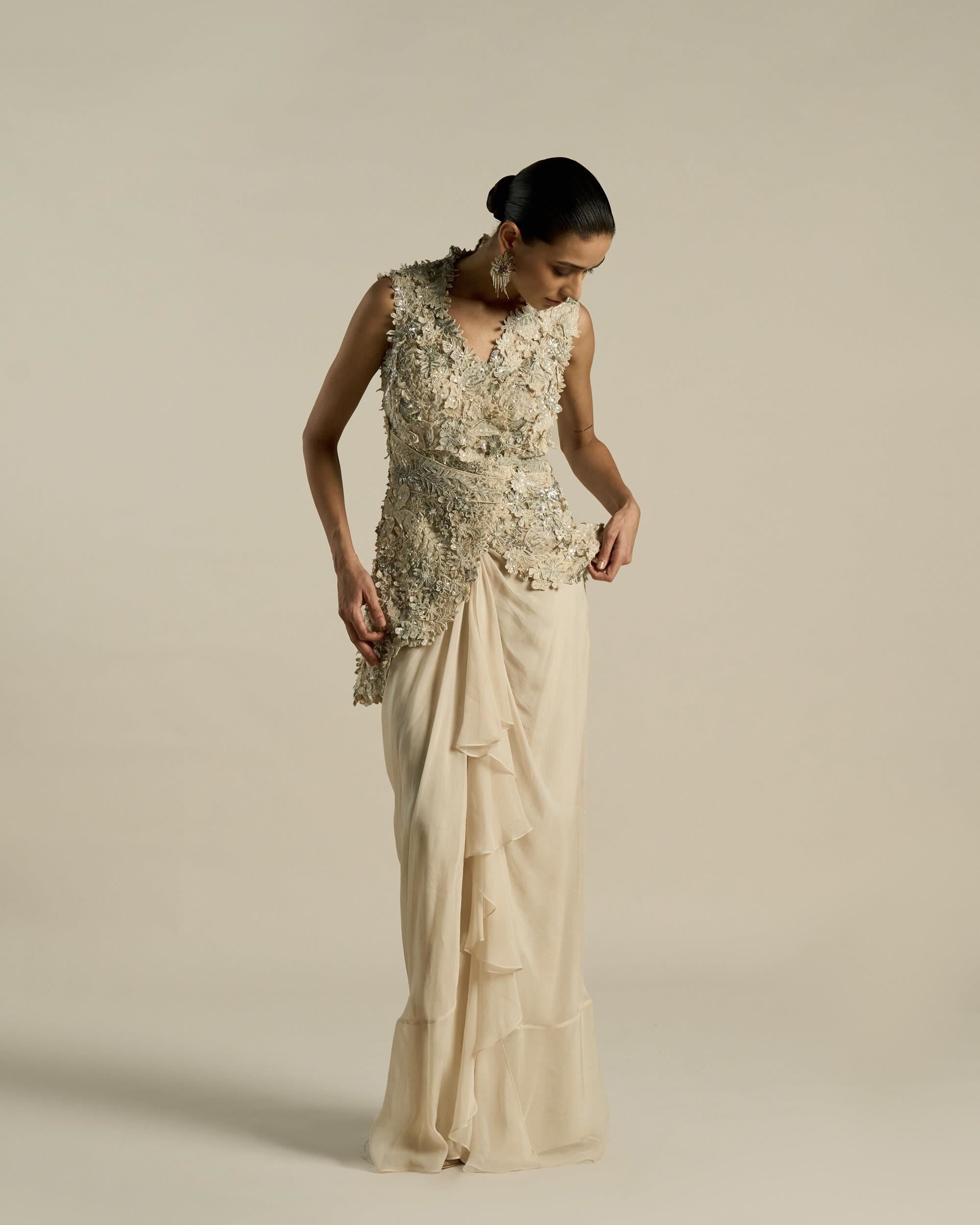 Botanical 3D Overlap Jacket Set