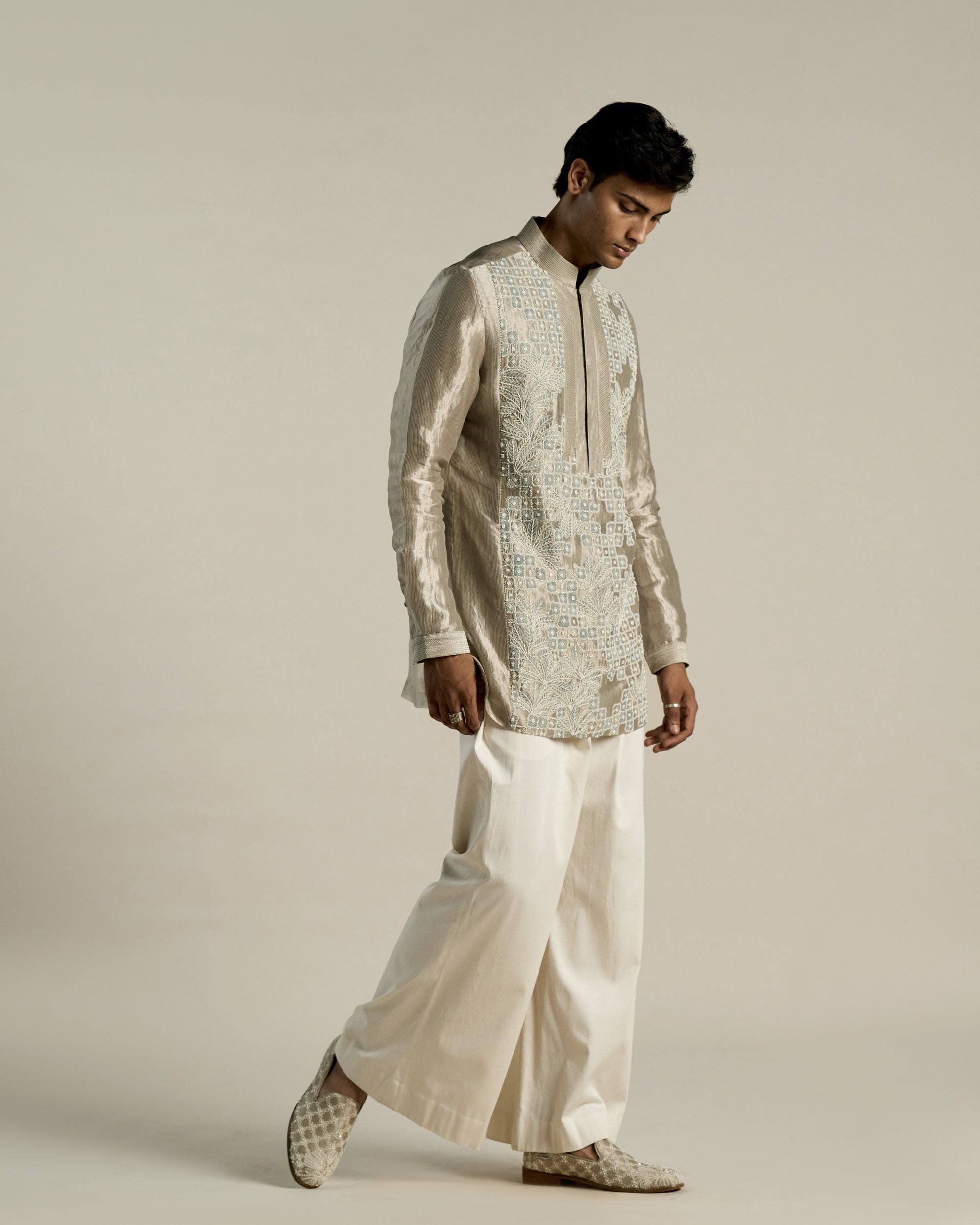 Palm Jharokha Tissue Kurta
