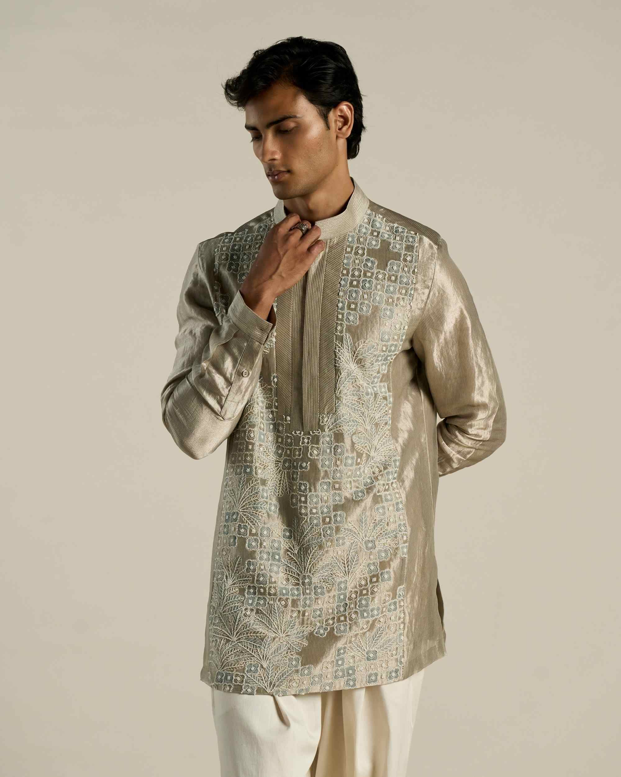 Palm Jharokha Tissue Kurta