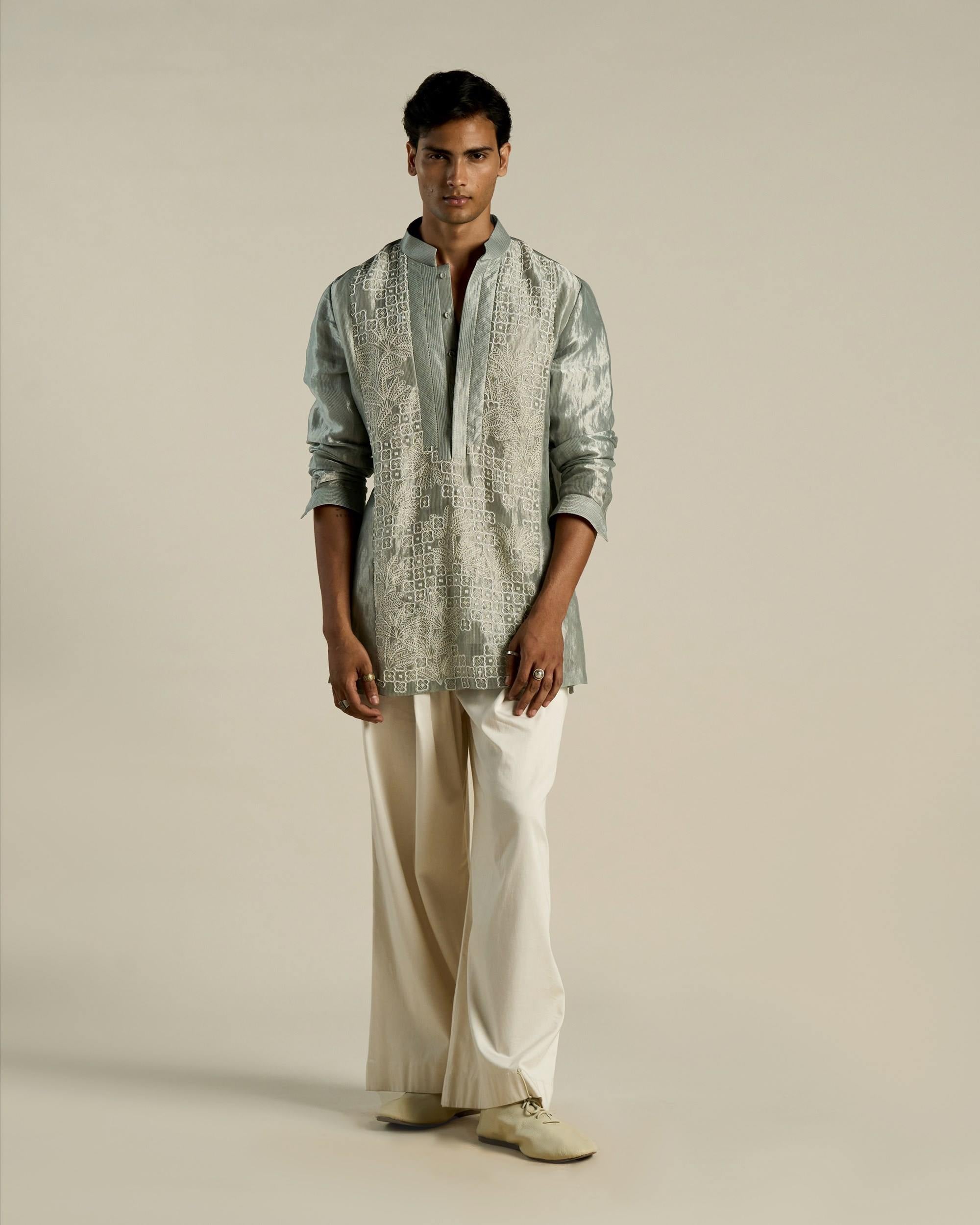 Palm Jharokha Tissue Kurta