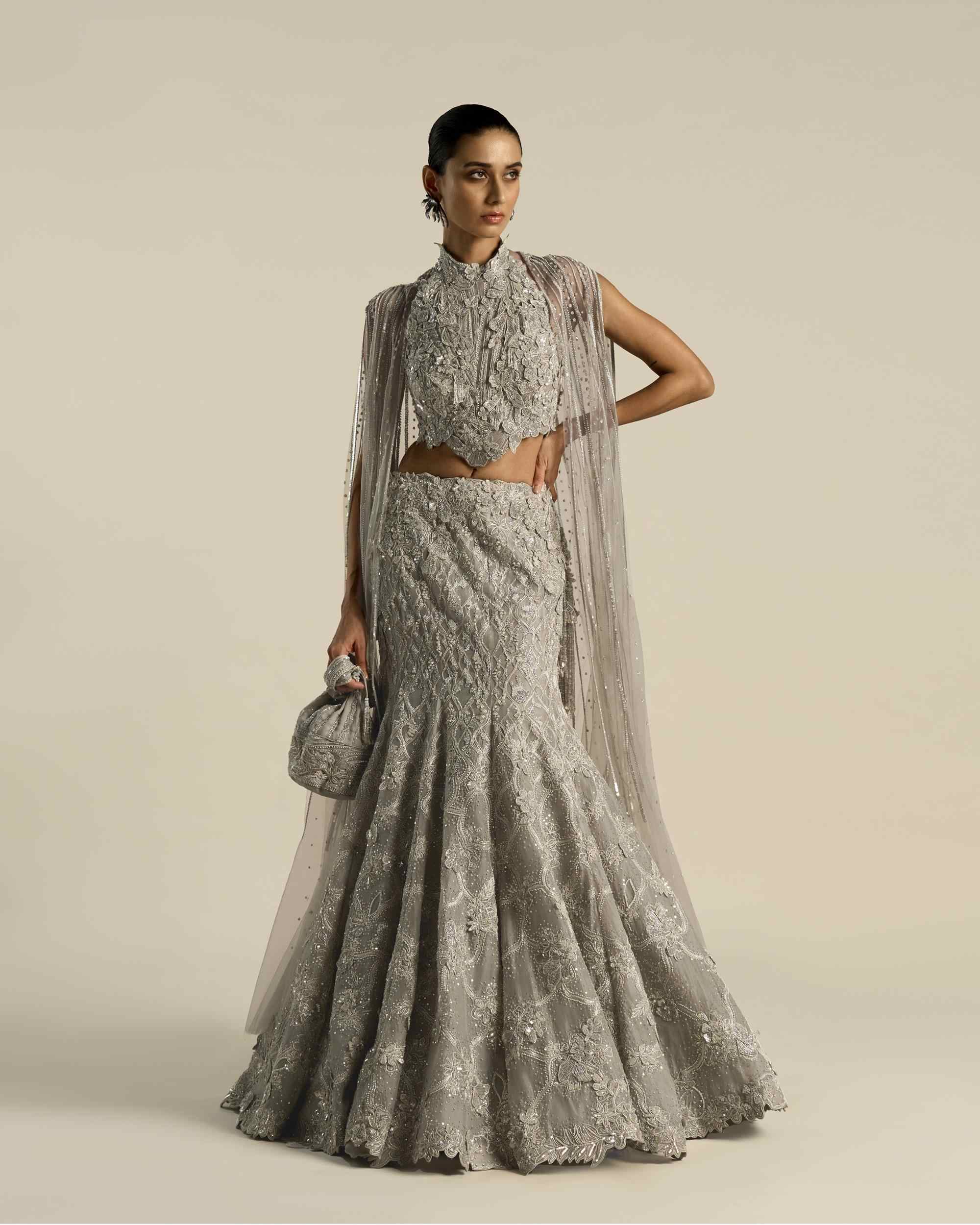 Botanical Jharokha Fishtail Lehenga Set