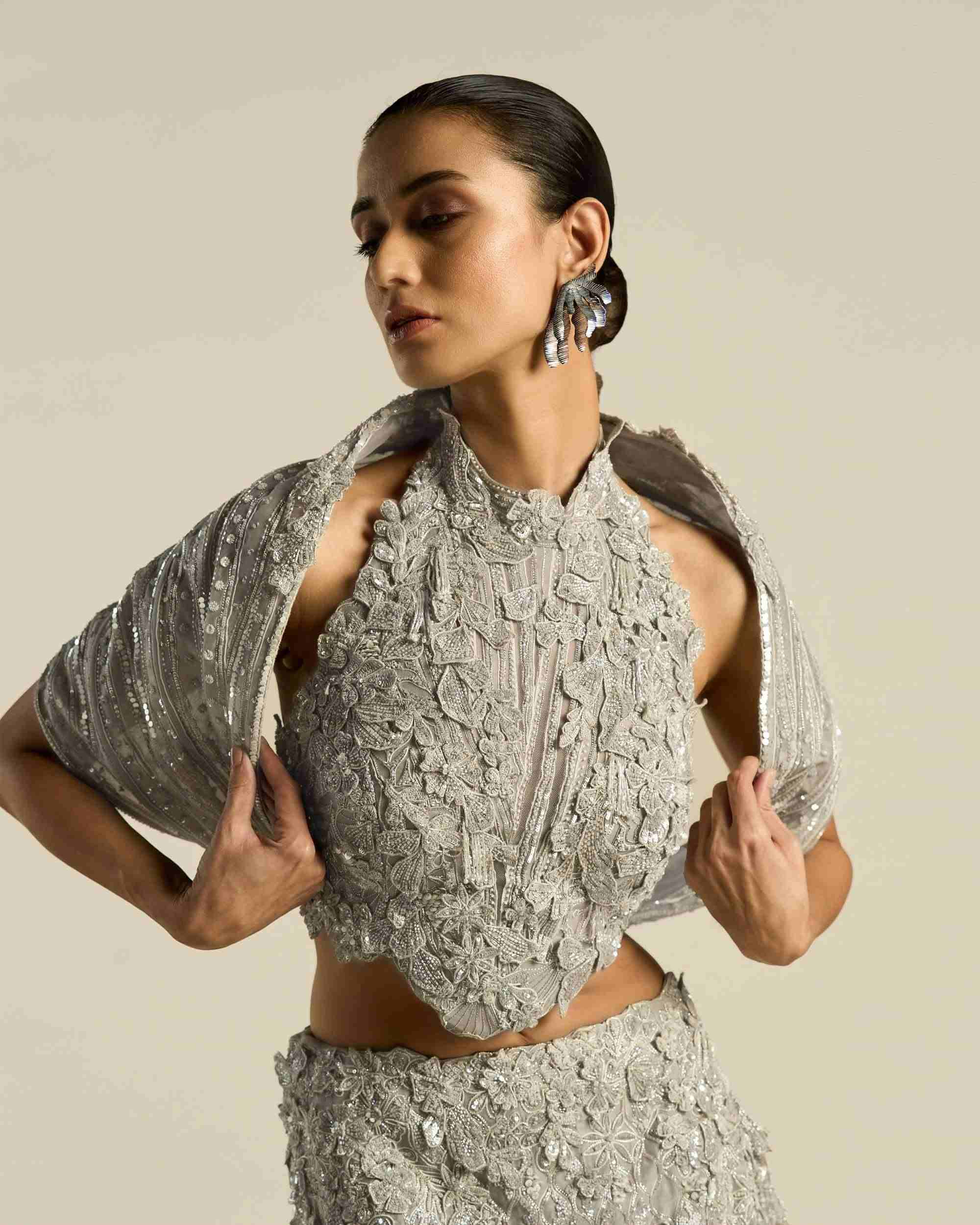 Botanical Jharokha Fishtail Lehenga Set