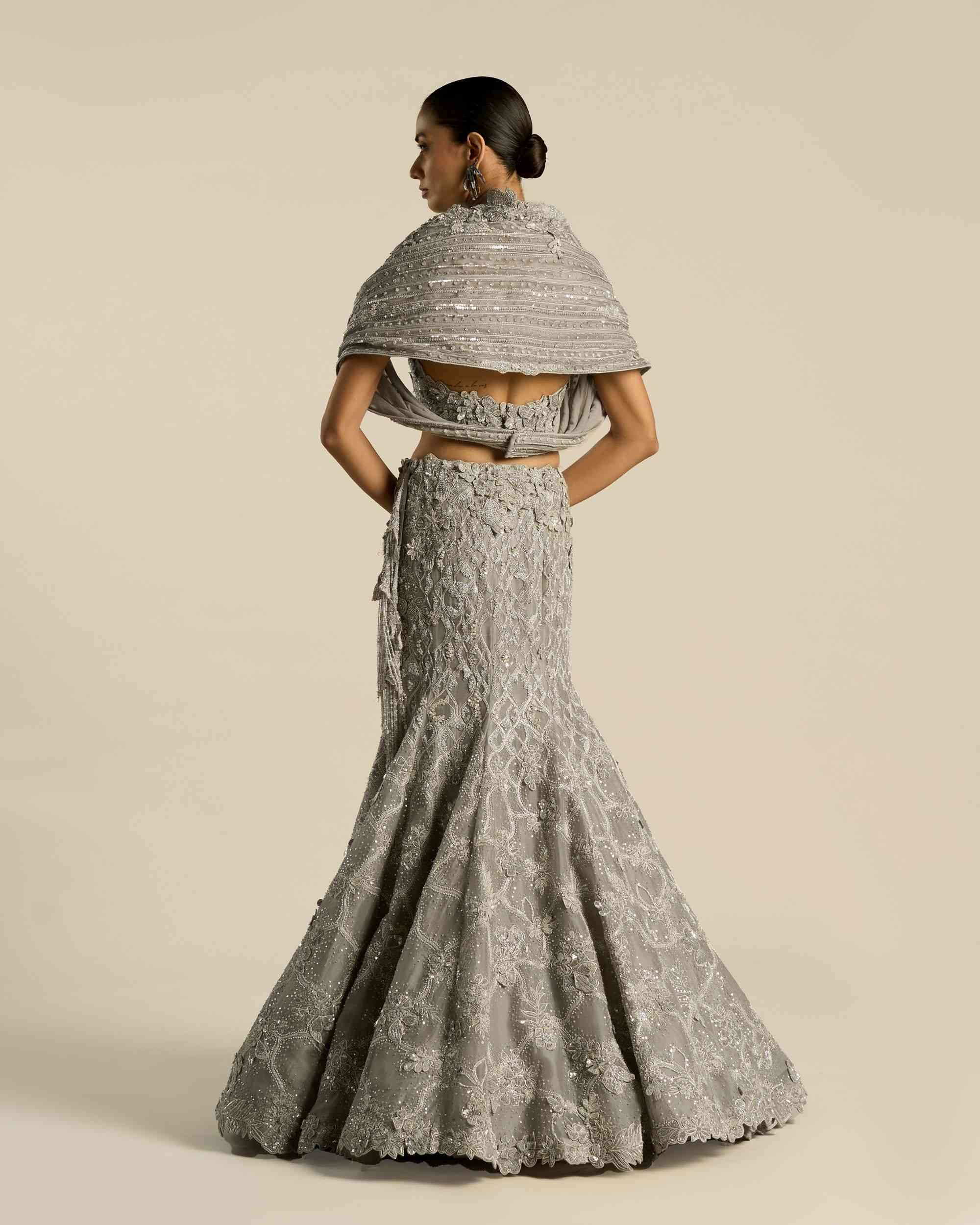 Botanical Jharokha Fishtail Lehenga Set