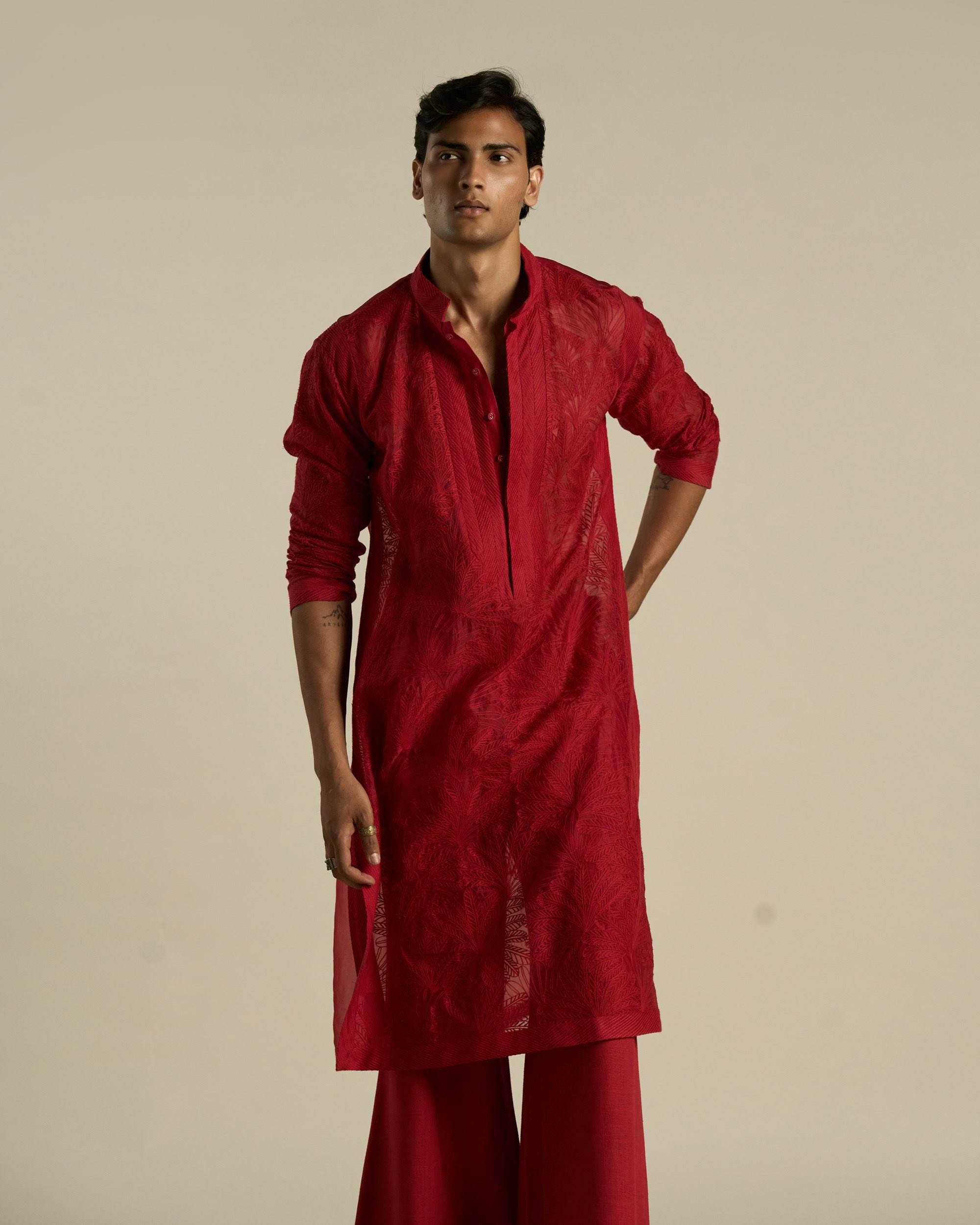 Palm Foliage Kurta Set