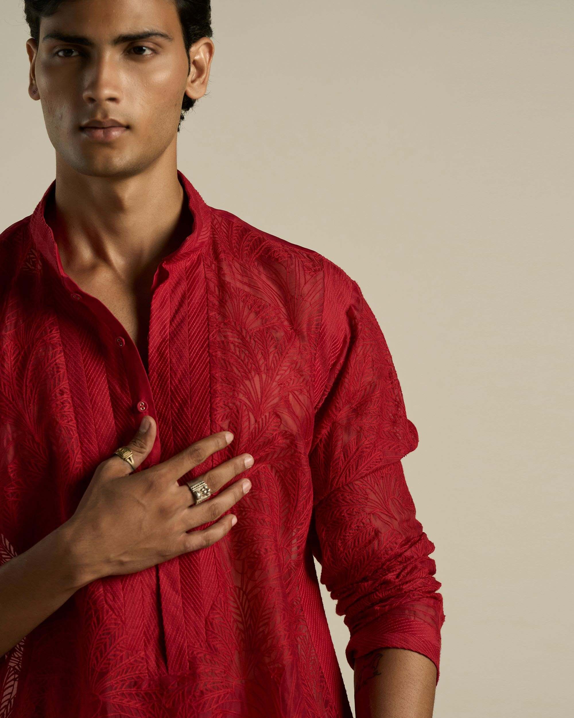 Palm Foliage Kurta Set