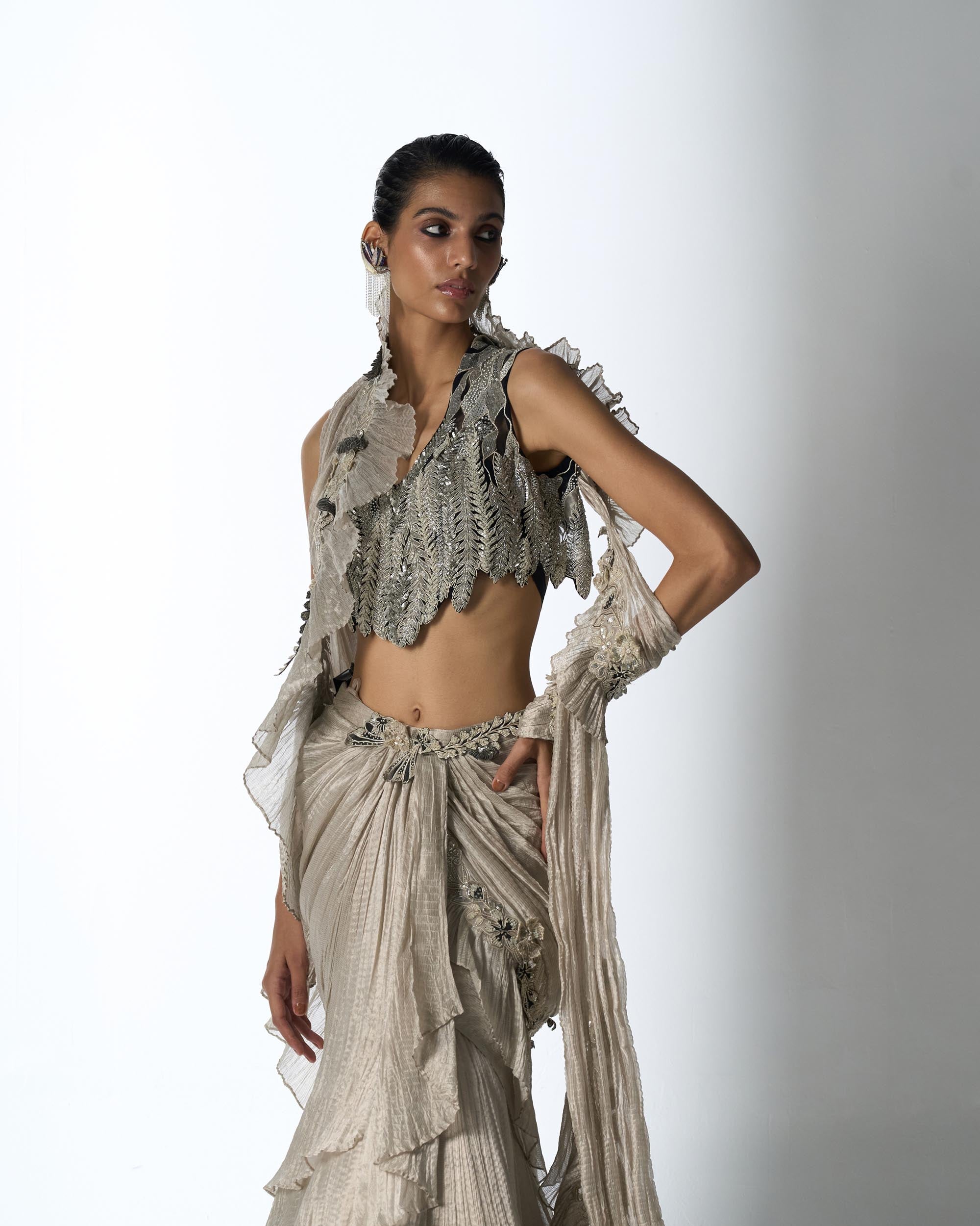 Cascade Drape Saree