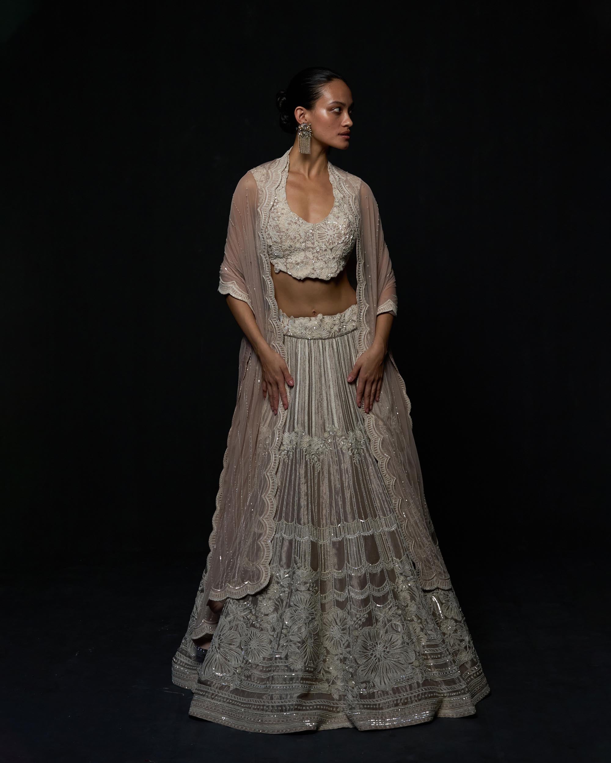 Jhoomar Hibiscus Lehenga Set