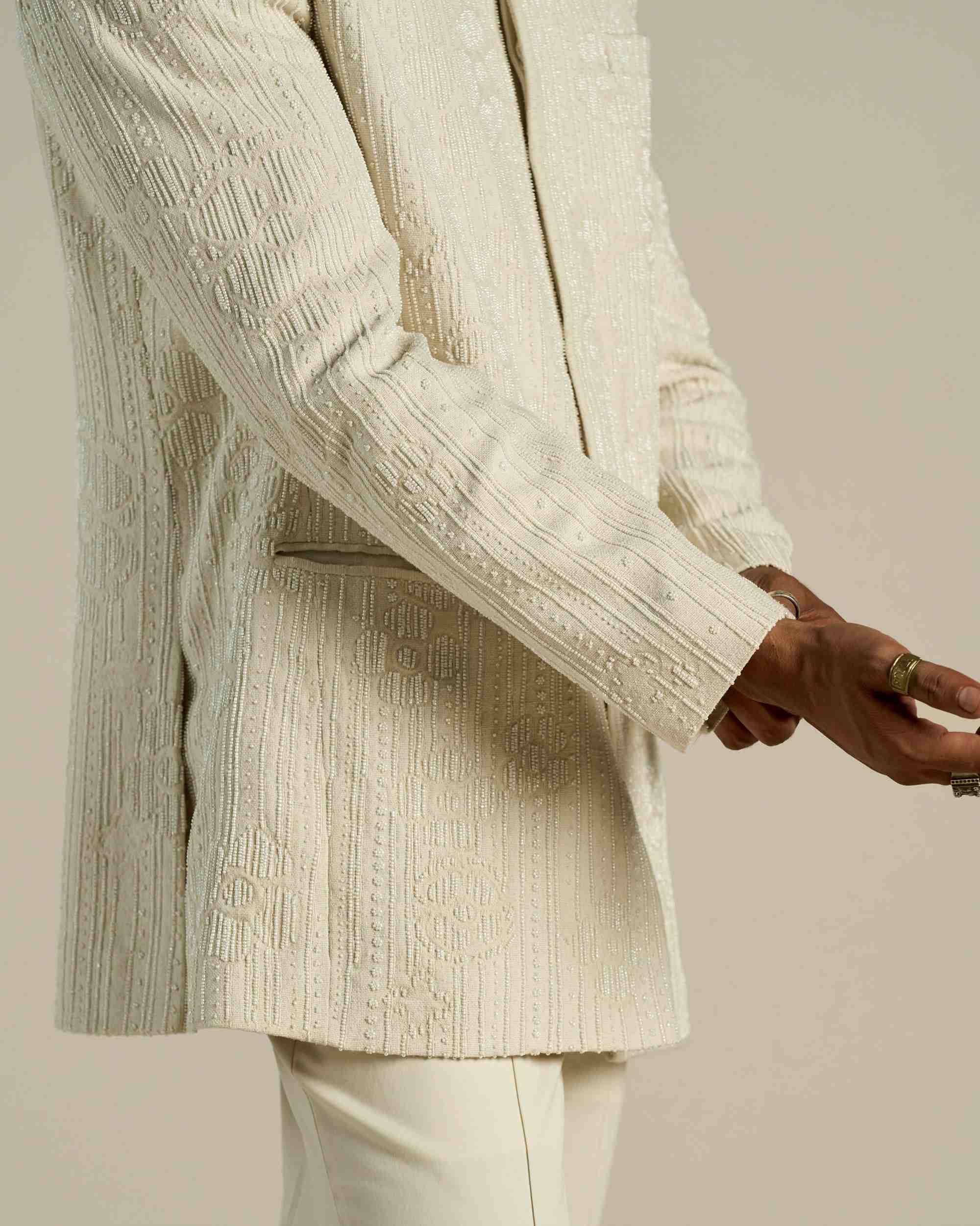 Poppy Line Art Bandhgala