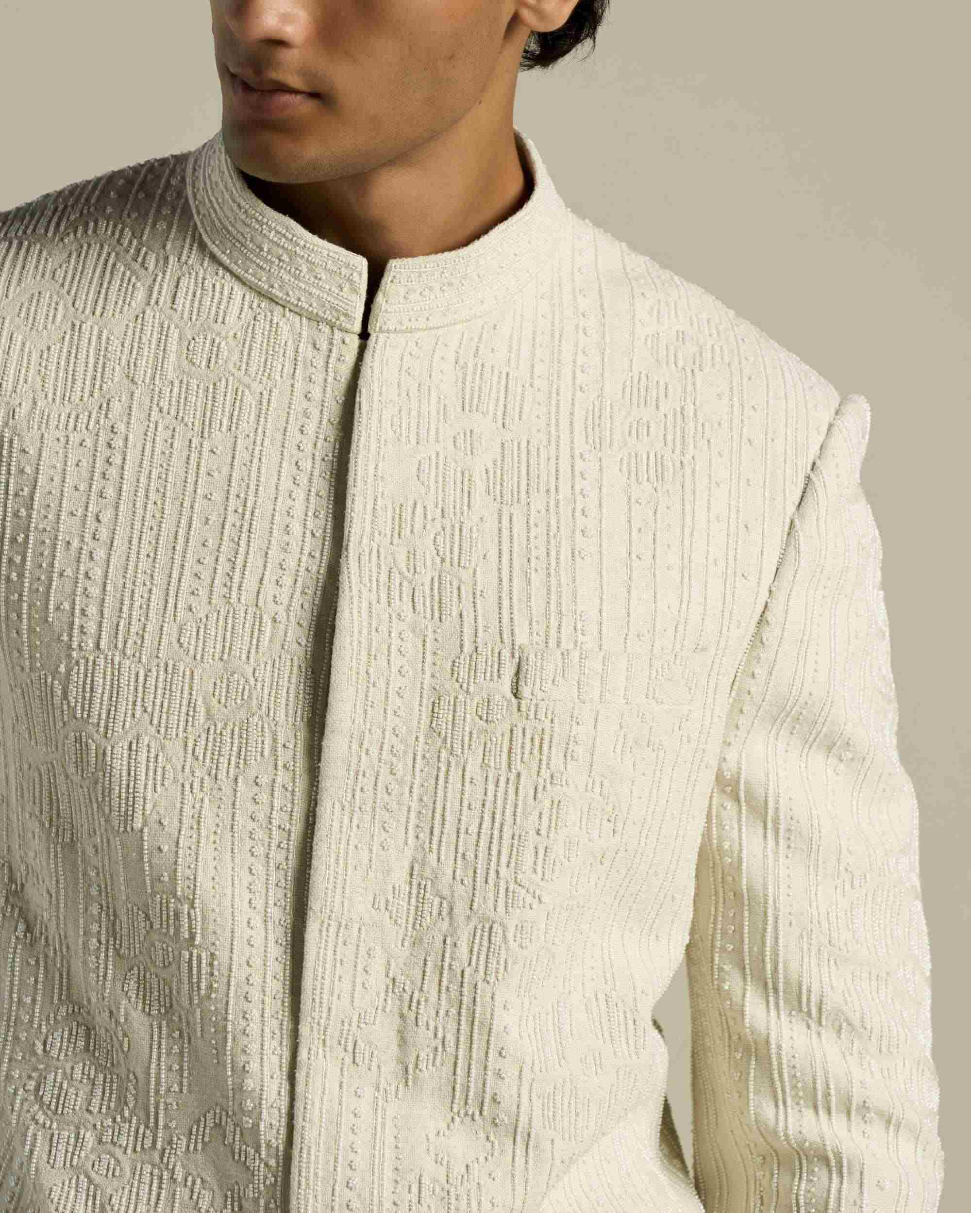 Poppy Line Art Bandhgala