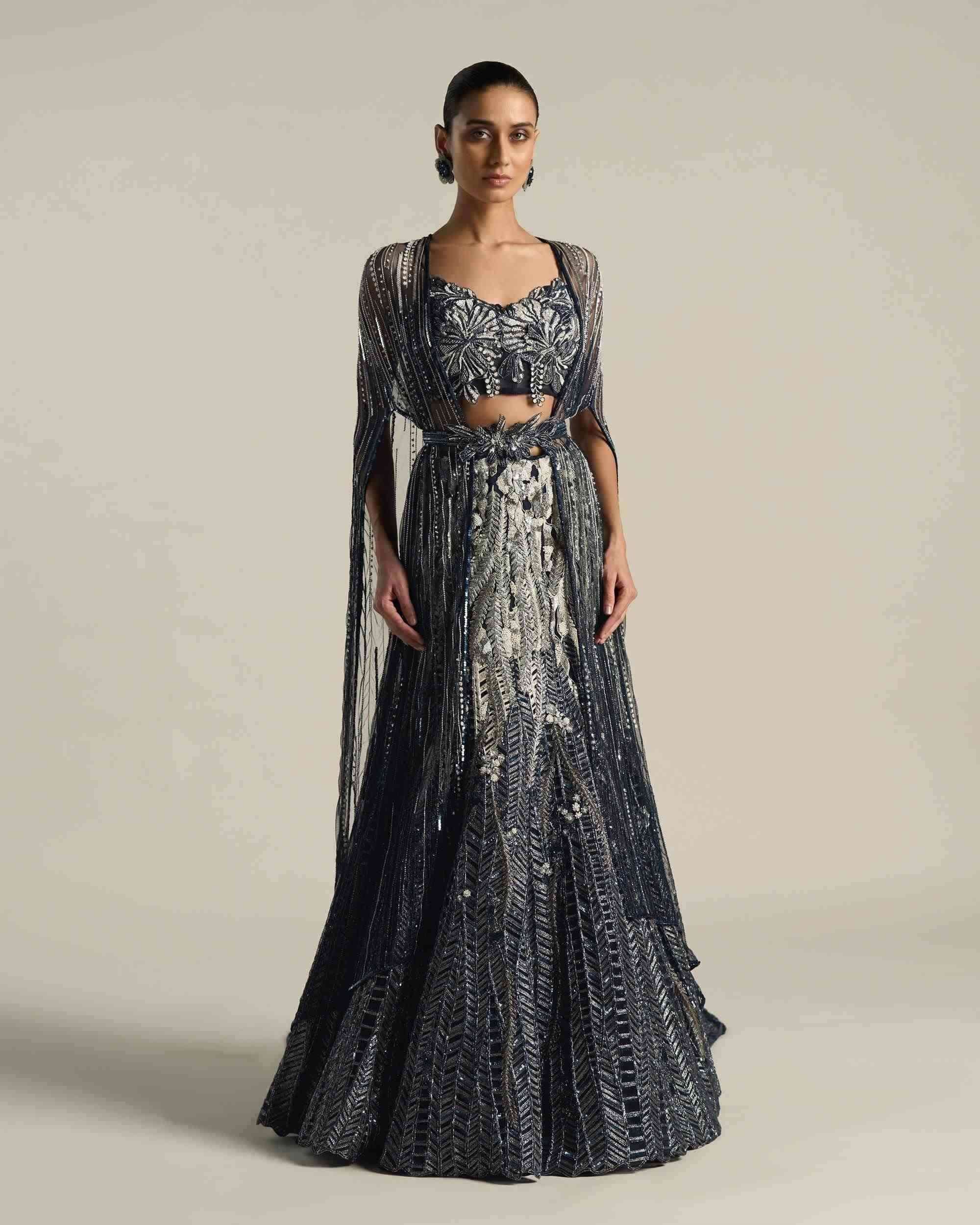 Wave Chevron Lehenga Set