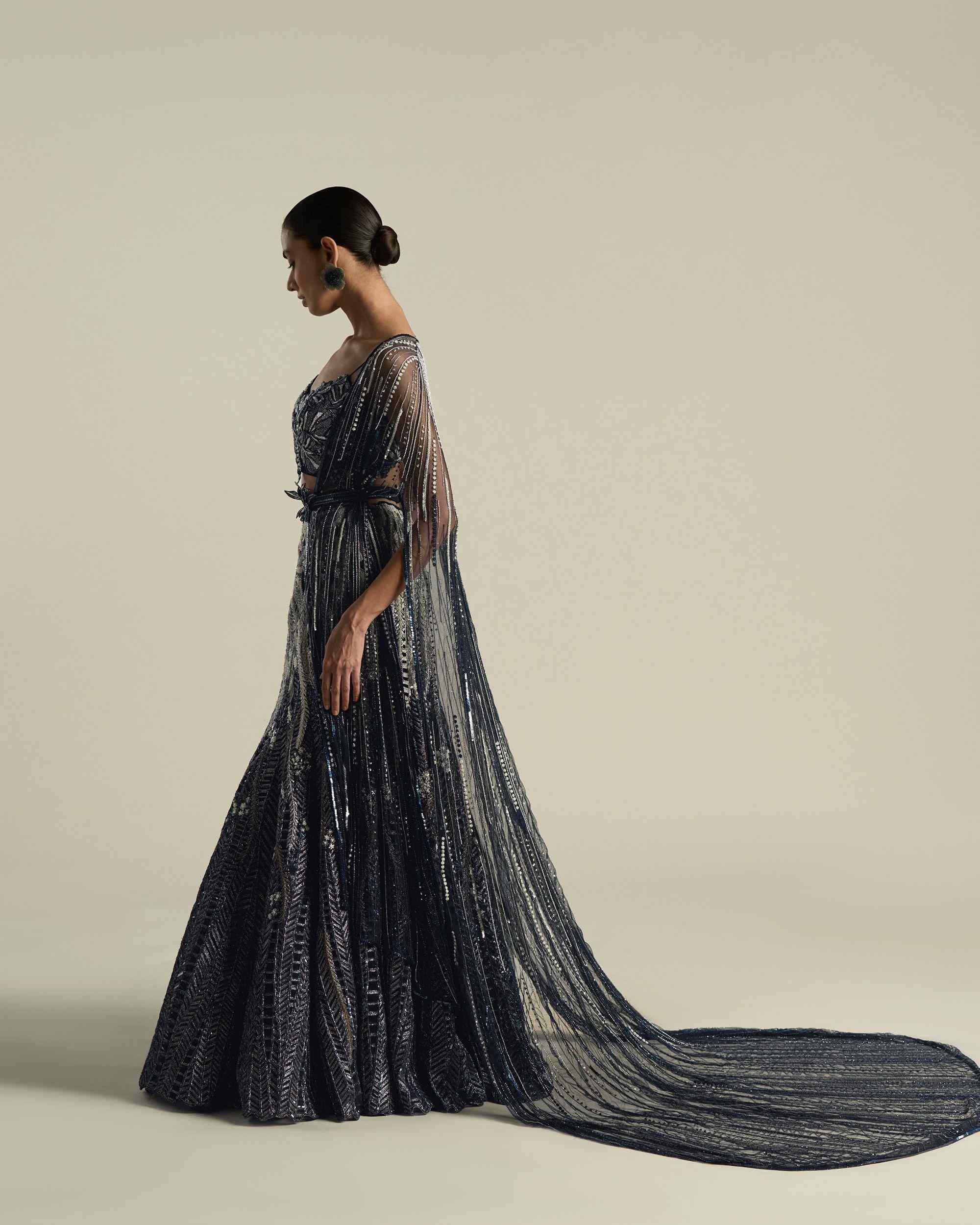 Wave Chevron Lehenga Set