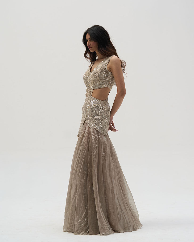 Hibiscus Metallic Gown