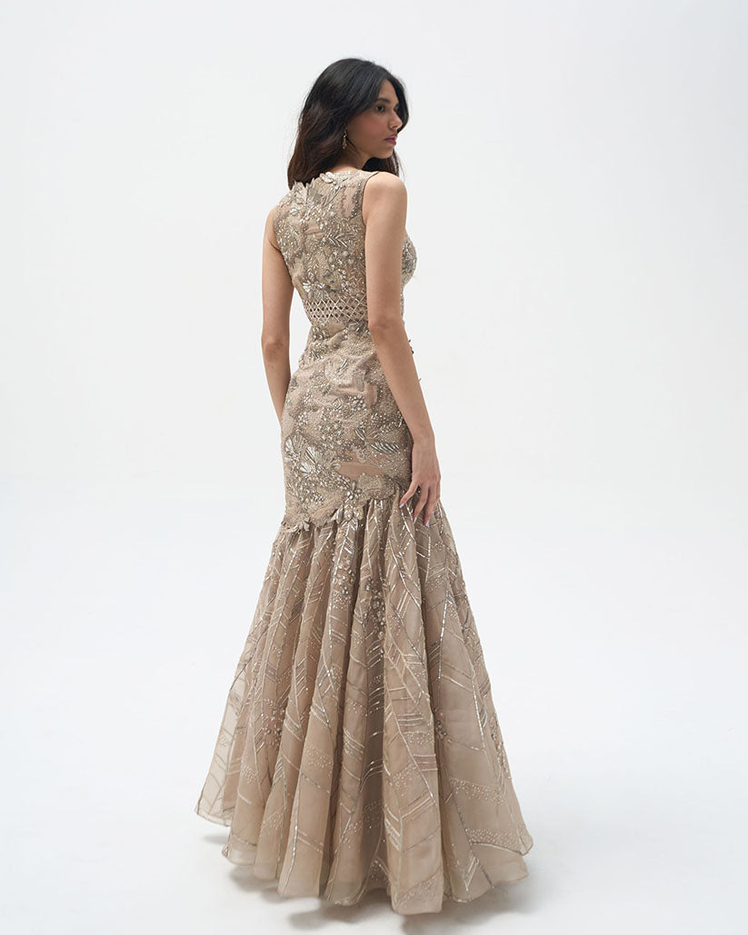 Sand Stone foliage Gown