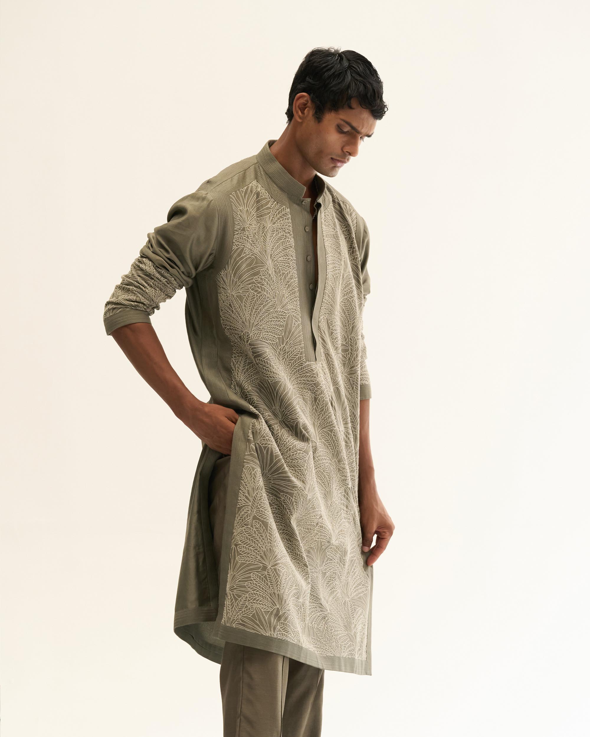 Palm foliage Kurta Set