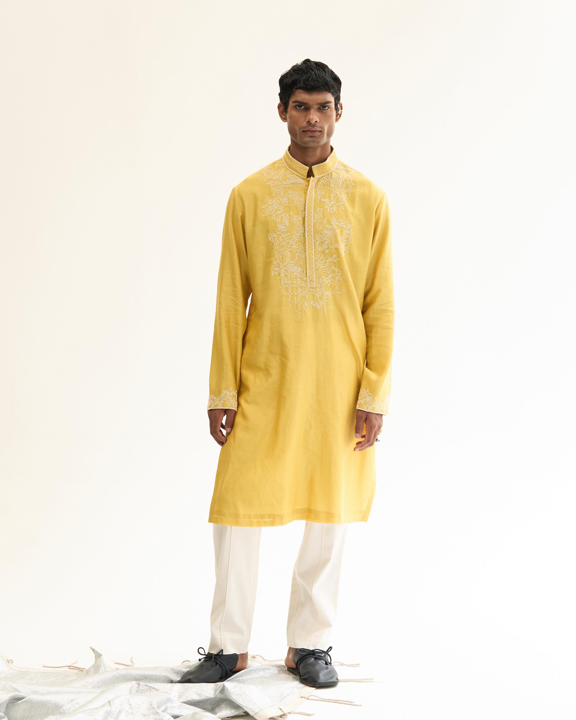 Ruin Grid kurta Set